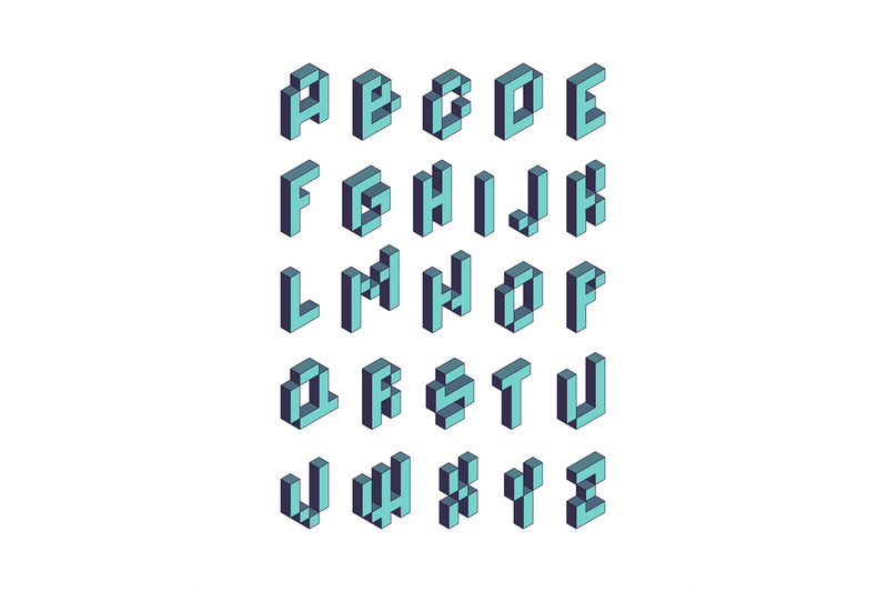 pixel-font-isometric-video-game-alphabet-retro-style-90s-cubic-letter