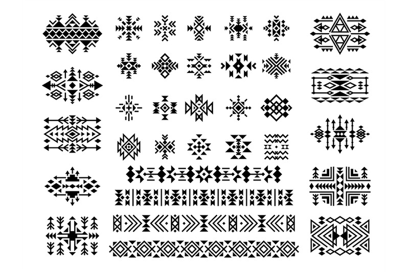 ethnic-elements-african-native-aztec-art-tattoo-dividers-tribal-trian