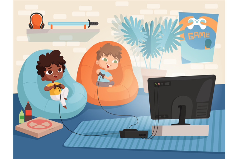 video-game-room-kids-at-sofa-playing-at-console-game-with-two-gamepad