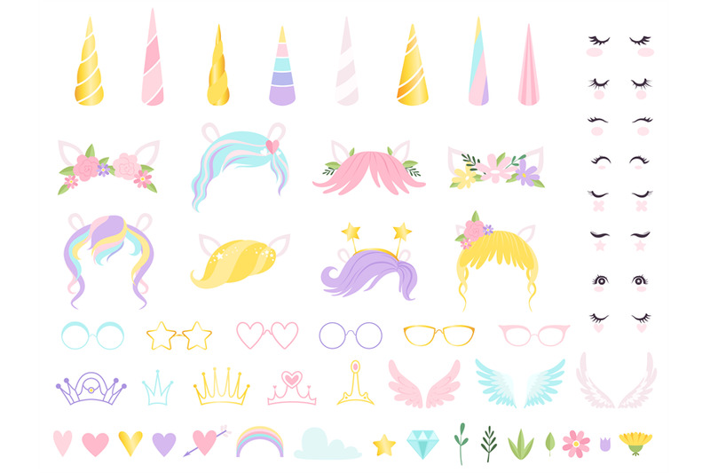 unicorn-face-fairy-tale-pony-head-horn-eyes-ear-hairs-birthday-party