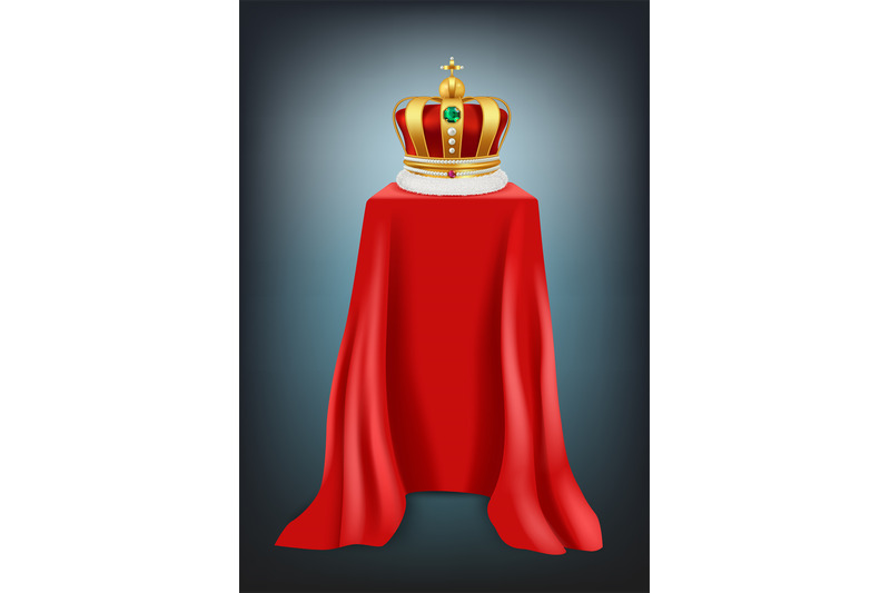 exhibition-crown-podium-covered-with-red-silk-textile-luxury-crown-wi