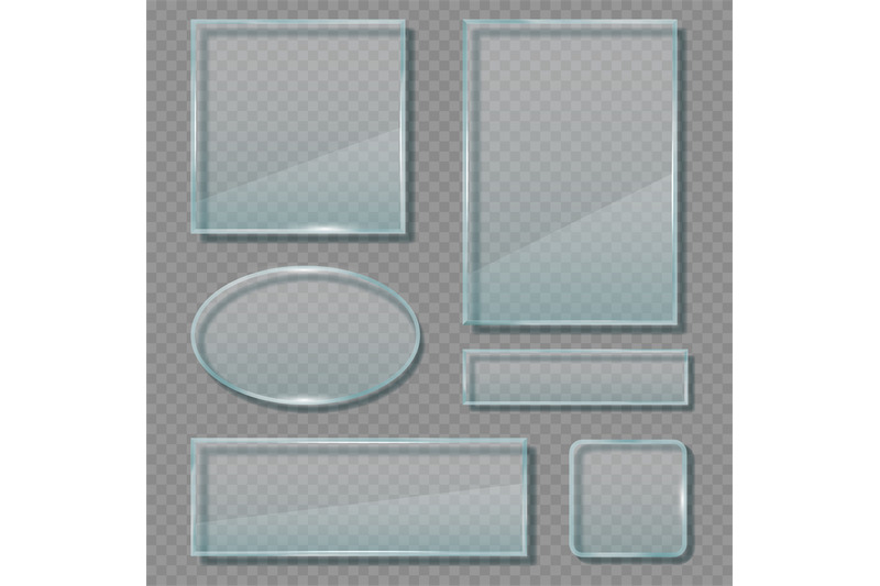 glass-panels-acrylic-transparent-reflective-frames-geometrical-empty