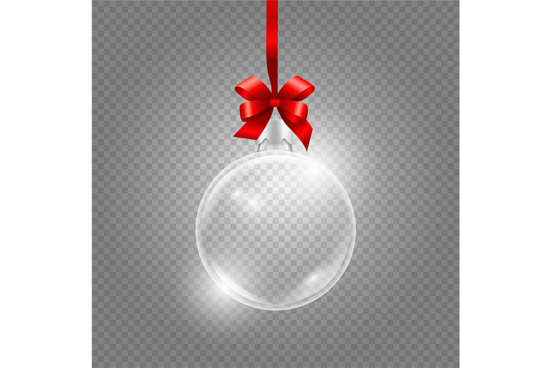 christmas-toy-glass-globe-with-red-silk-ribbon-realistic-vector-glas