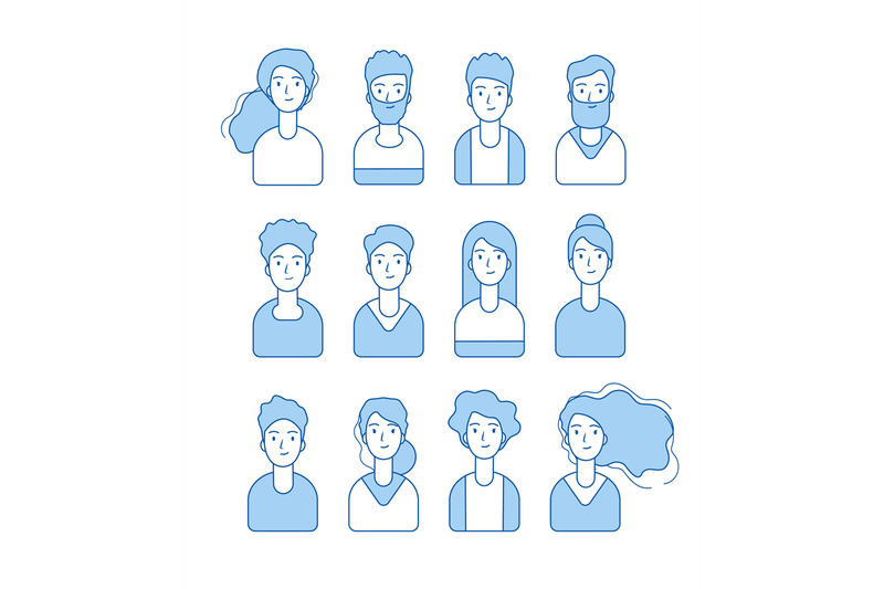 blue-line-avatars-various-male-and-female-characters-anonymous-funny