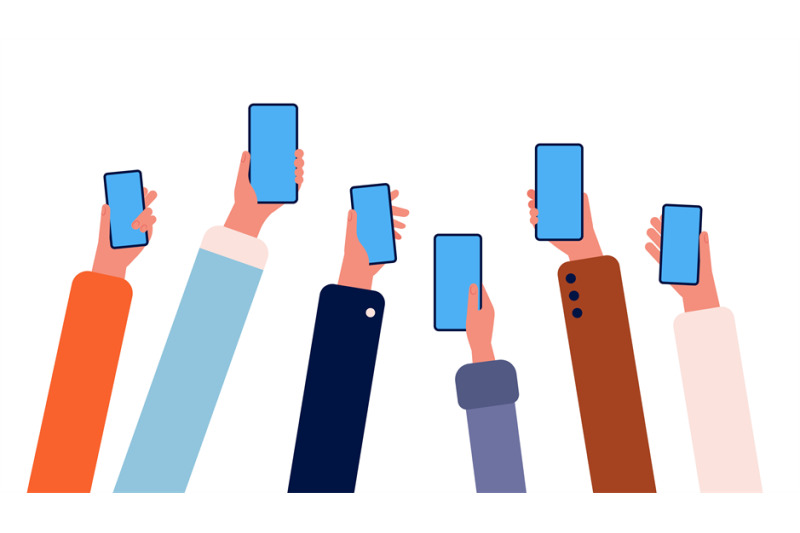 hands-with-phones-many-people-holding-smartphones-in-hands-crowd-with