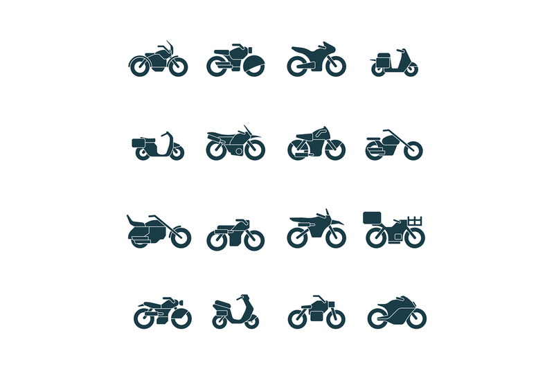 street-bikes-symbols-silhouettes-of-urban-transport-cycle-touring-mot