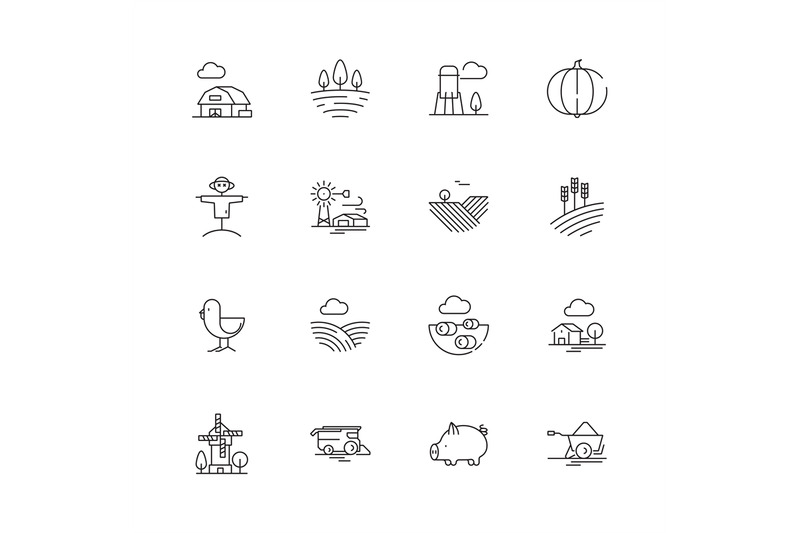farm-icons-agricultural-objects-agrarian-farm-fields-landscape-rural