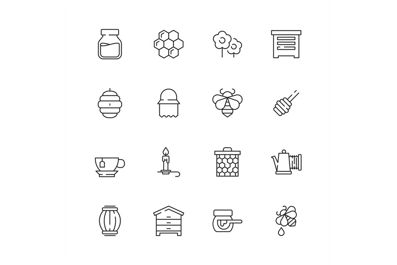 honey-symbols-apiary-icons-flowers-honeybee-liquid-drops-jar-vector-n