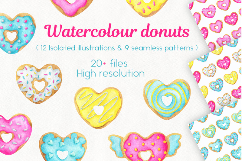 watercolour-donuts-set-of-clips-and-patterns
