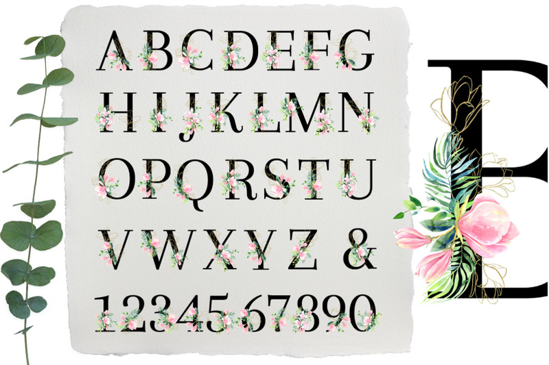 magnolia-floral-alphabet
