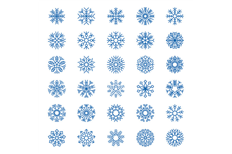 snowflakes-collection-christmas-decoration-snow-symbols-logo-design-s