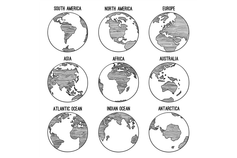 earth-globe-doodle-planet-sketched-map-america-india-africa-continent