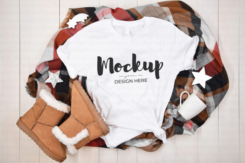 White Christmas T-Shirt Mockup Branding Mockups