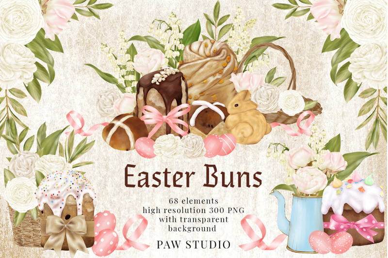 easter-buns-eggs-clipart-lily-of-the-valley-roses-spring-flowers