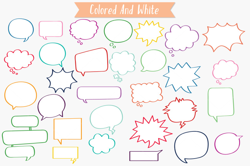 color-speech-bubbles-comic-book-talk-thinking-cloud