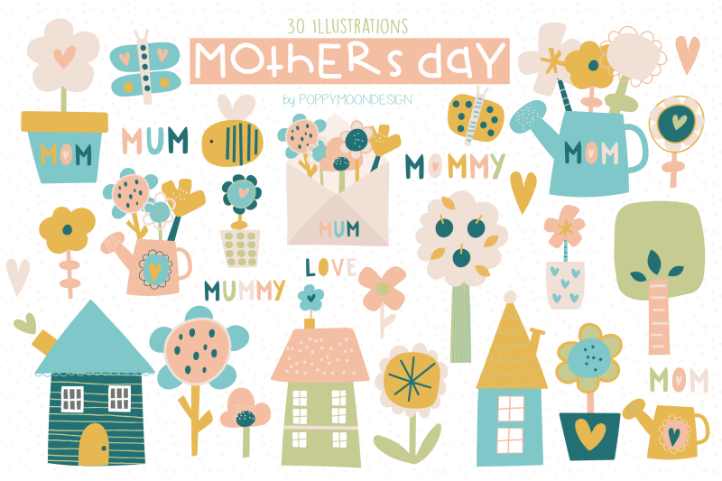 mothers-day-clipart-set