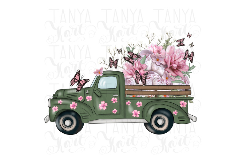 spring-truck-with-flowers-png-sublimation