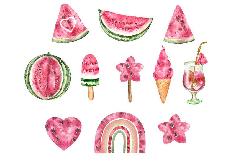 watercolor-watermelon-clipart-fruit-summer-clip-art