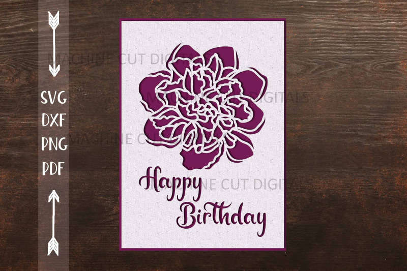 Download Floral Happy Birthday cards bundle svg dxf cut out ...