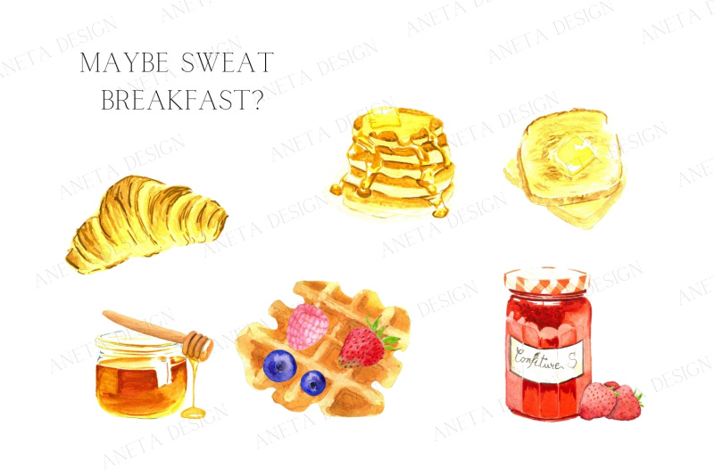 watercolor-breakfast-clipart-pancake-clipart