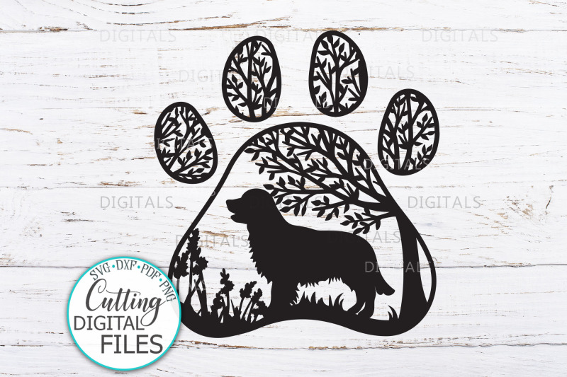 golden-retriever-paw-dog-round-sign-svg-dxf-pdf-cut-out-file