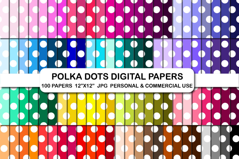 100-rainbow-polka-dot-digital-papers-polka-dots-background