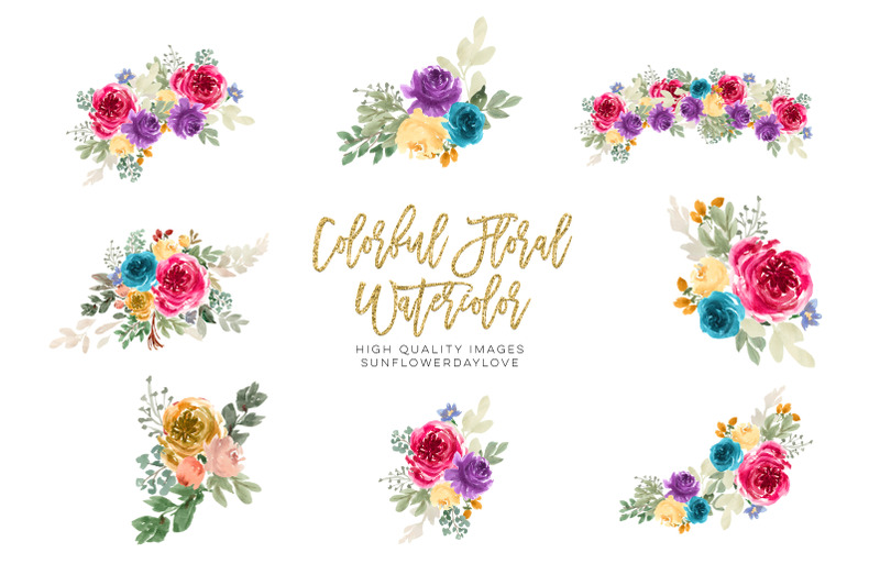 watercolor-colorful-clipart-flower-flower-clipart-wedding