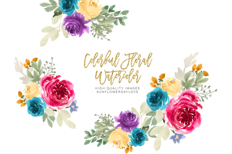 watercolor-colorful-clipart-flower-flower-clipart-wedding