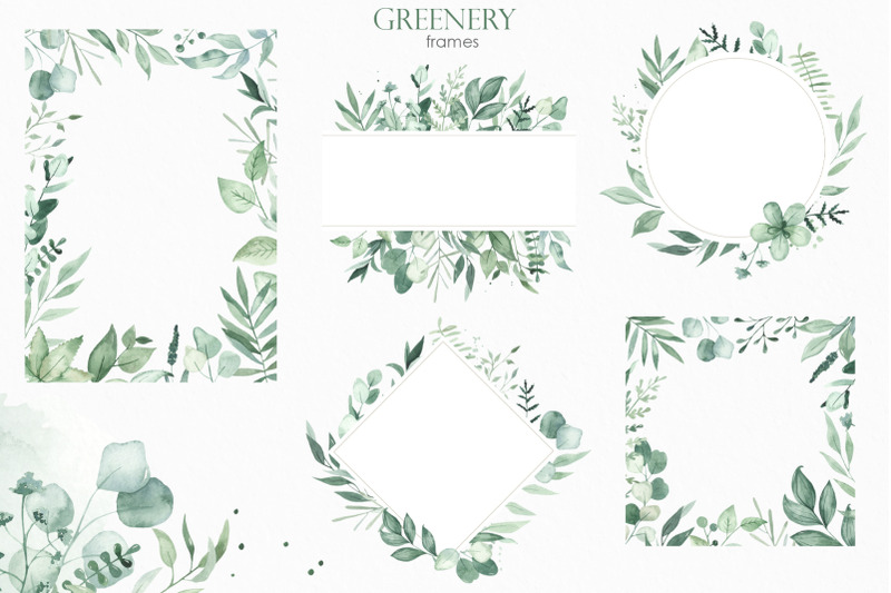 greenery-watercolor-collection