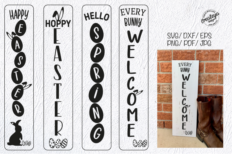 Download Porch Easter Easter Porch Sign Easter Welcome Sign Stencil Svg By Createya Design Thehungryjpeg Com