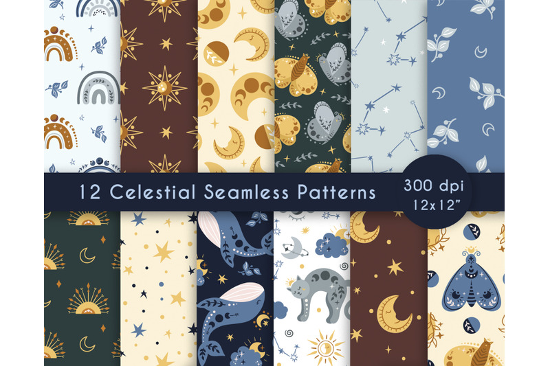celestial-kids-seamless-patterns-set
