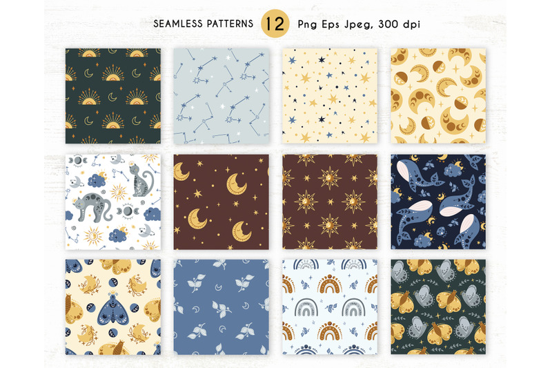 celestial-kids-seamless-patterns-set