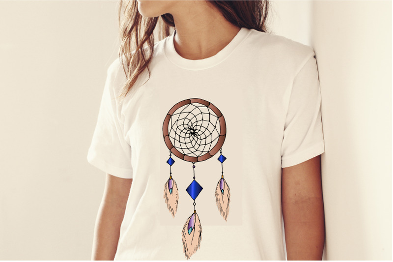 bundle-of-colorful-dream-catcher-hand-draw