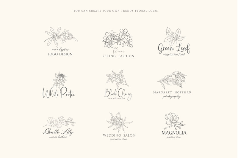 birth-flowers-trendy-plants-logos
