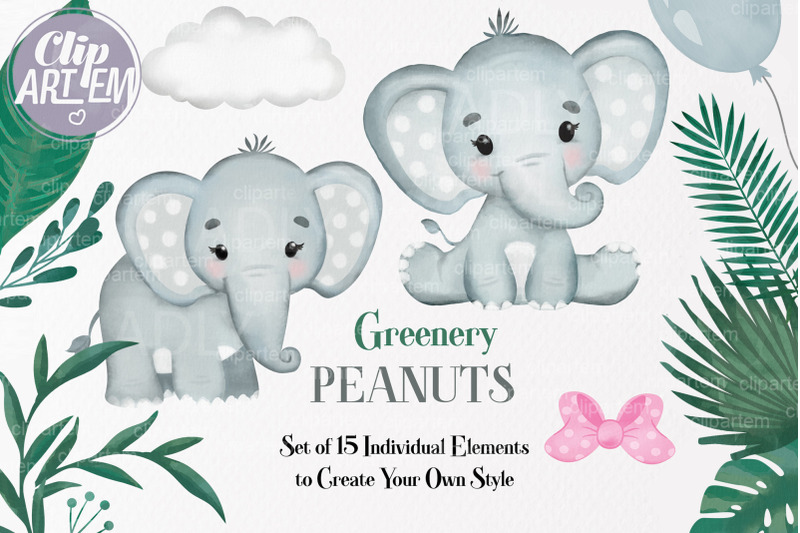 cute-gray-unisex-elephant-png-images-set-watercolor-clip-art