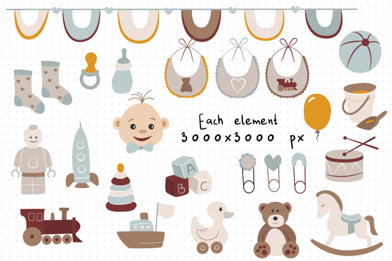 baby-boy-collection-nursery-bohemian-set-newborn-baby-toys-clipart