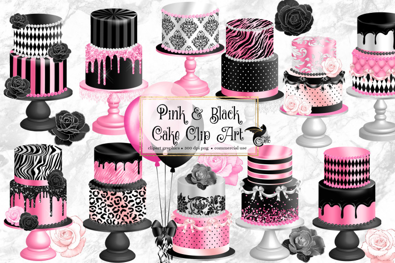 pink-and-black-cakes-clip-art