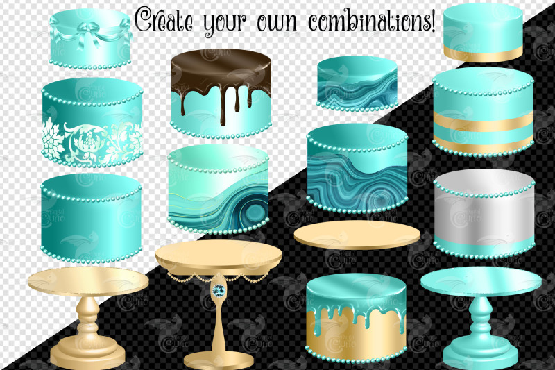 turquoise-cakes-clip-art