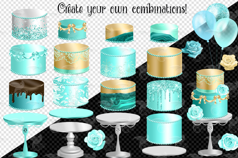 turquoise-cakes-clip-art