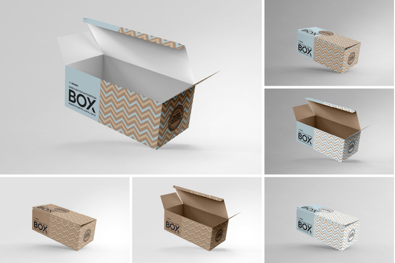 Top Tuck Auto Bottom Long Box Packaging Mockup By INC Design Studio ...