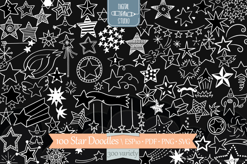 white-star-doodles-hand-drawn-constellation-shooting-star-garland
