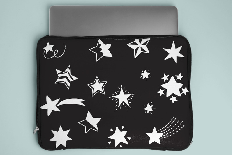 white-star-doodles-hand-drawn-constellation-shooting-star-garland