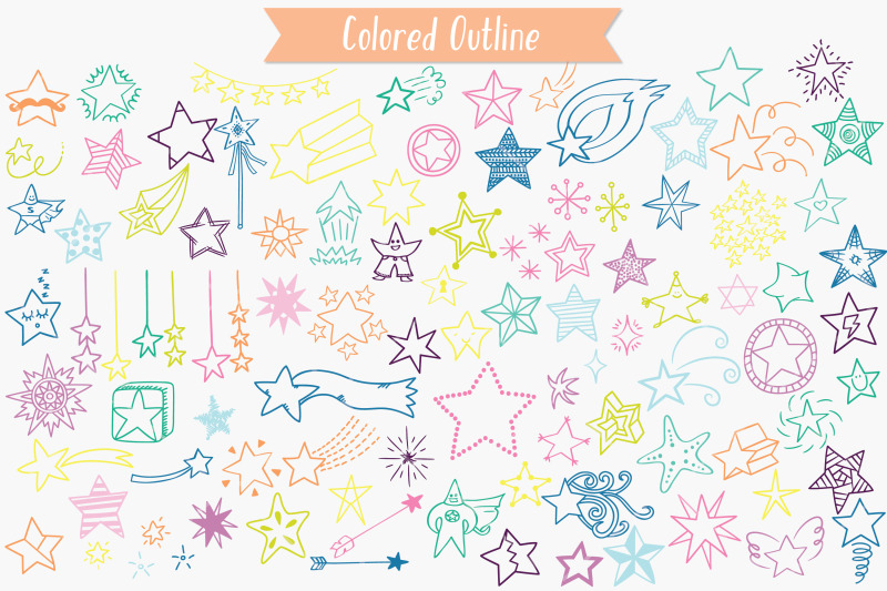 color-star-doodles-hand-drawn-constellation-shooting-star-garland