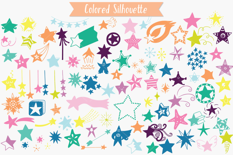 color-star-doodles-hand-drawn-constellation-shooting-star-garland