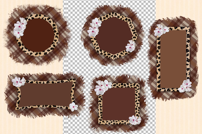 frames-with-leopard-print-on-a-plaid-background