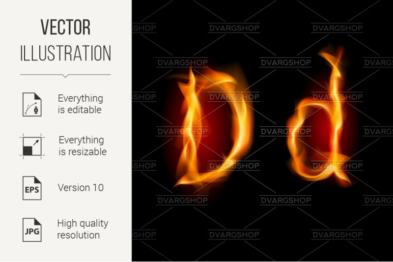 fiery-font-letter-d