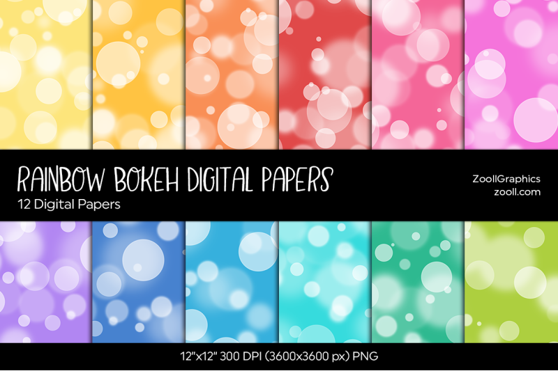 rainbow-bokeh-digital-papers