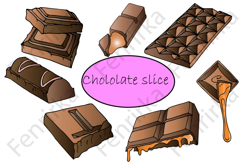 bundle-of-vector-illustrations-of-chocolate-slices