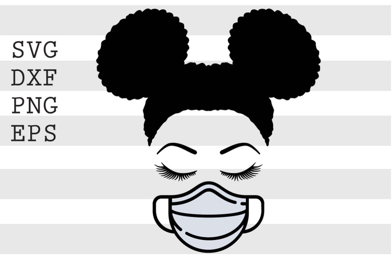 black-girl-with-face-mask-svg