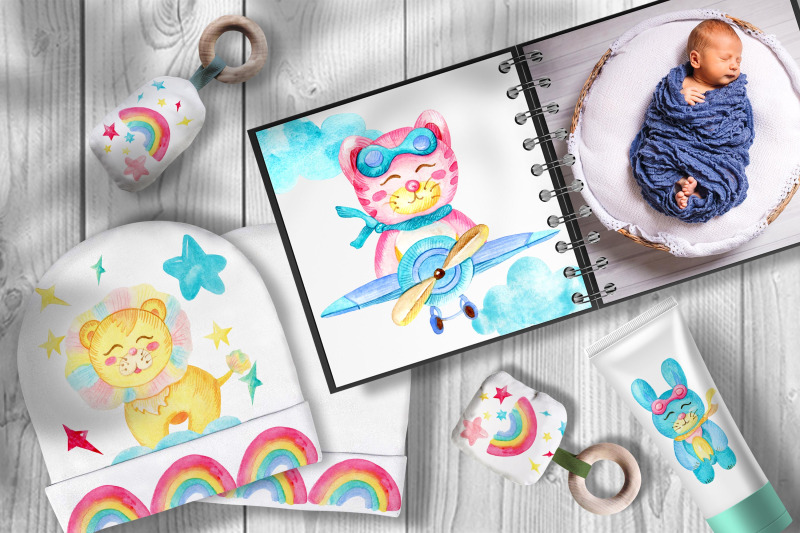 watercolor-kids-clipart-unicorn-clipart-cute-baby-animals-png-subli